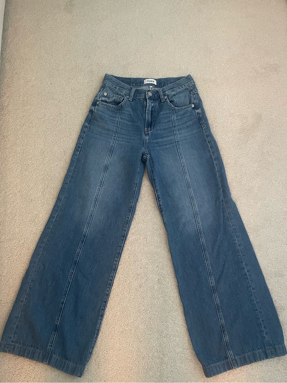 pistola High-Rise Wide Leg Jeans in Medium Blue Wash